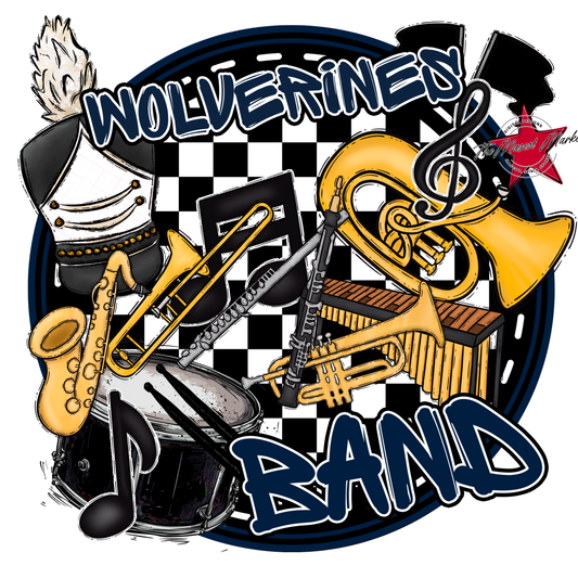 Wolverines Circle Band Design-Navy