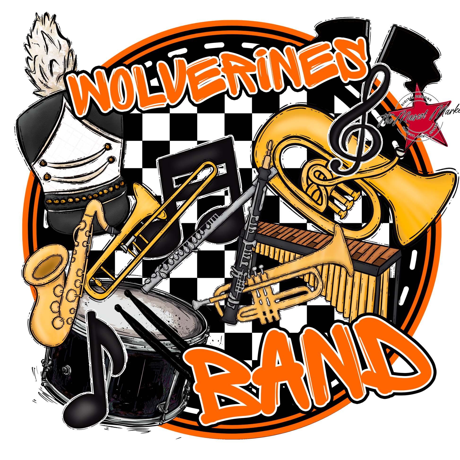 Wolverines Circle Band Design-Orange