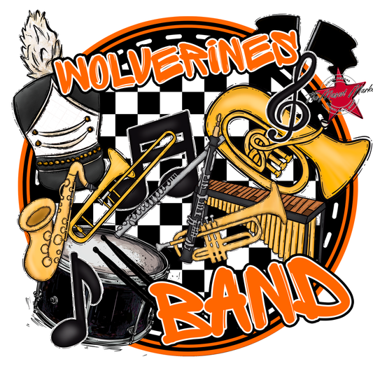 Wolverines Circle Band Design-Orange