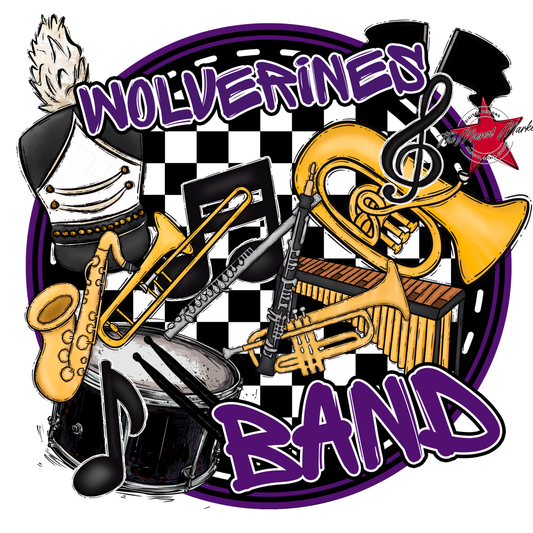 Wolverines Circle Band Design-Purple