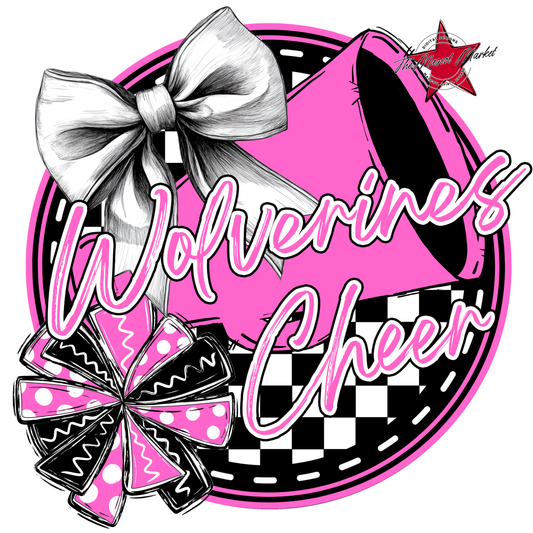 Wolverines Circle Cheer Design-Baby Pink
