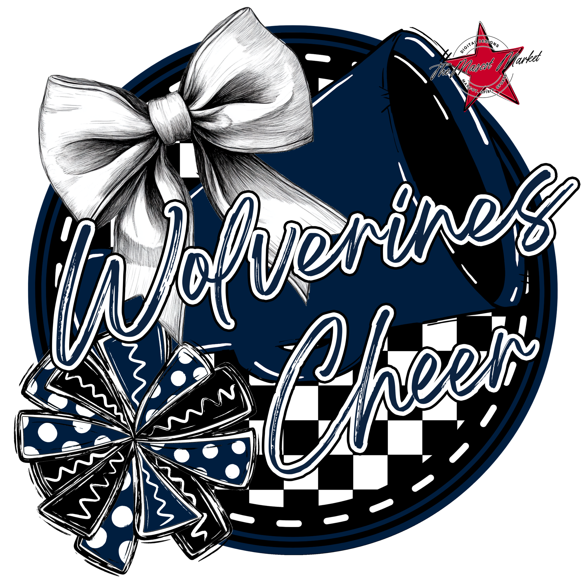 Wolverines Circle Cheer Design-Navy