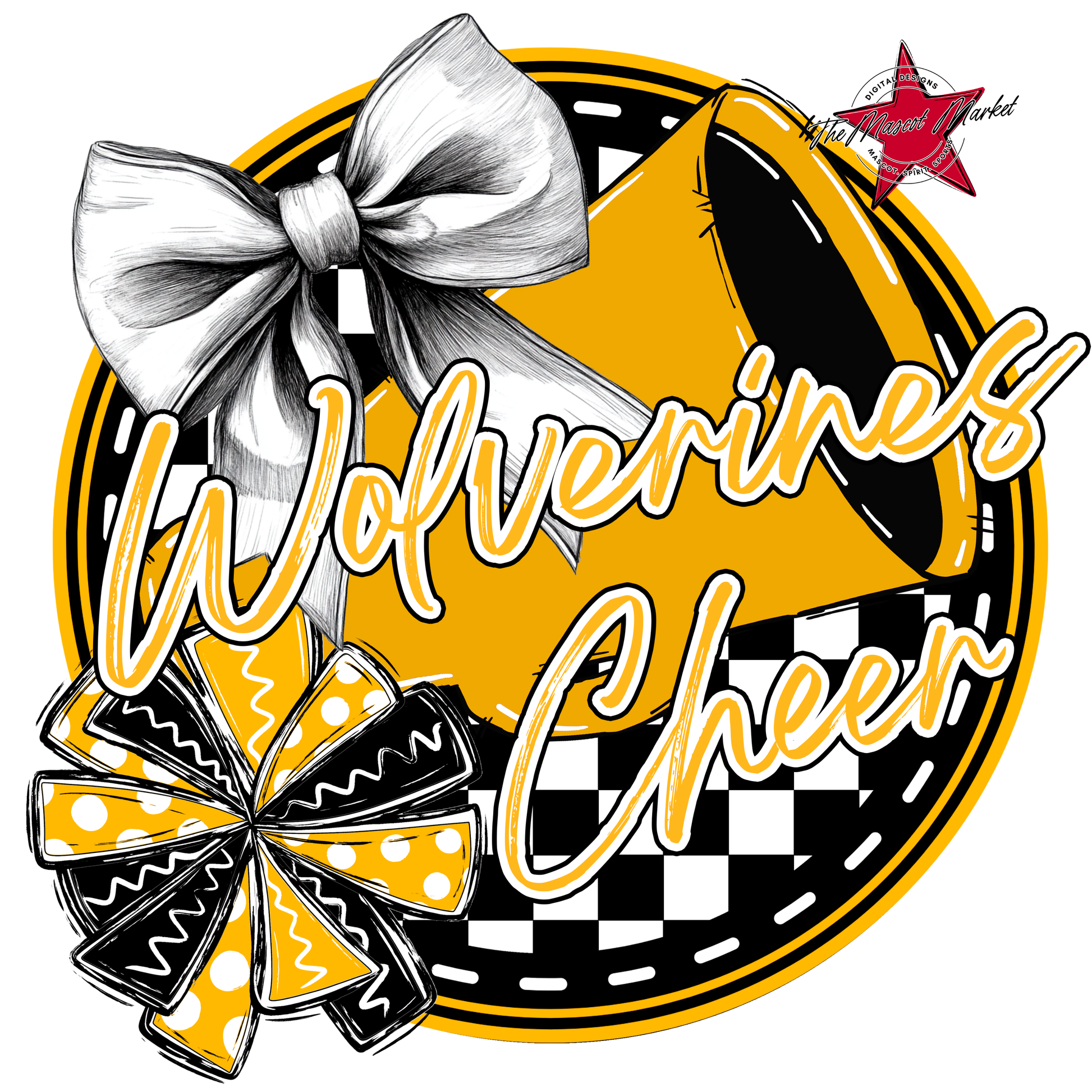 Wolverines Circle Cheer Design-Yellow