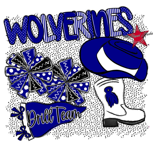 Wolverines Drillteam Spirit-Blue