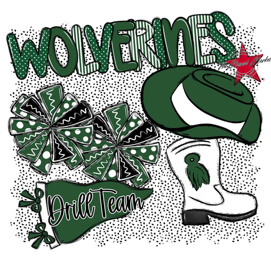 Wolverines Drillteam Spirit-Green