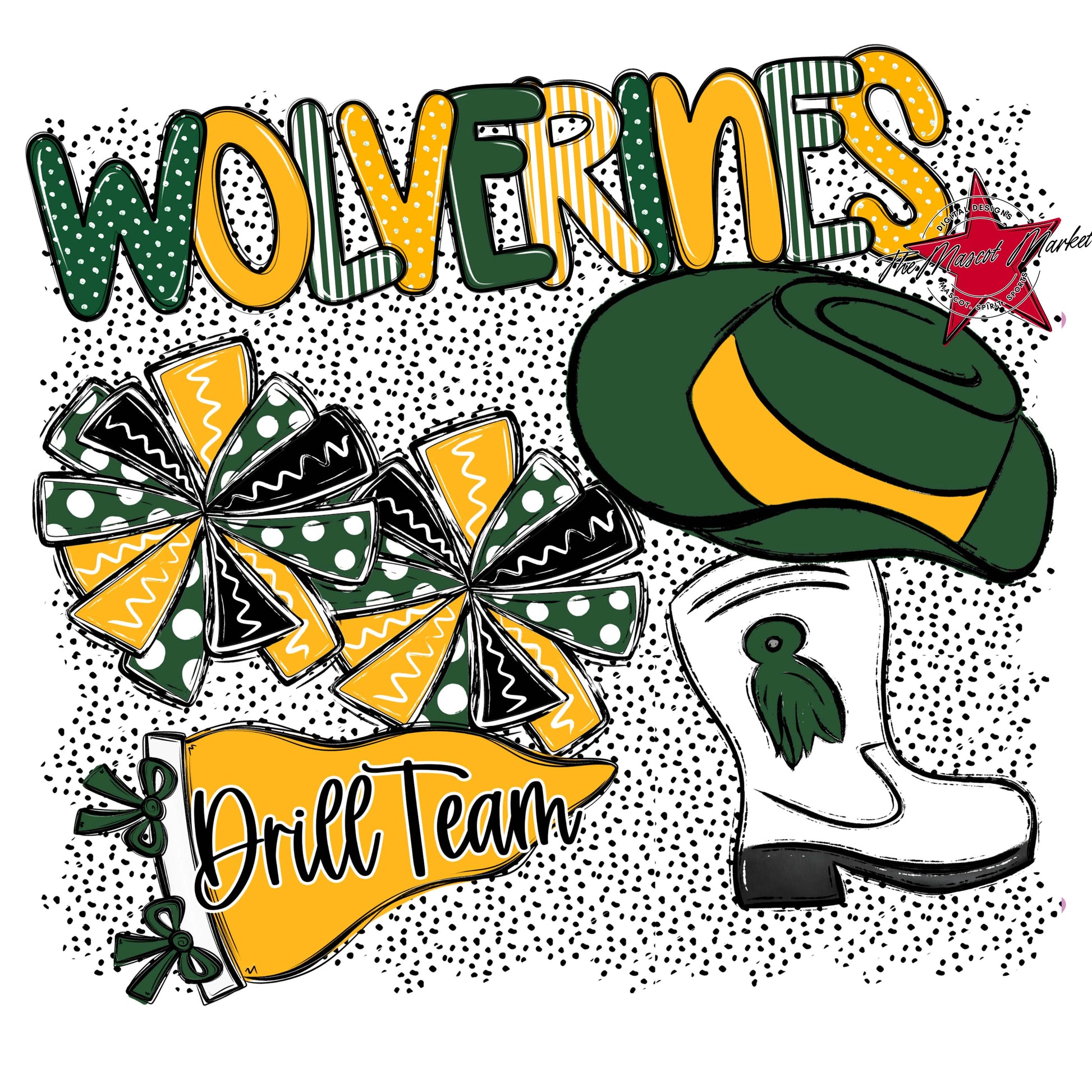 Wolverines Drillteam Spirit-Green & Yellow