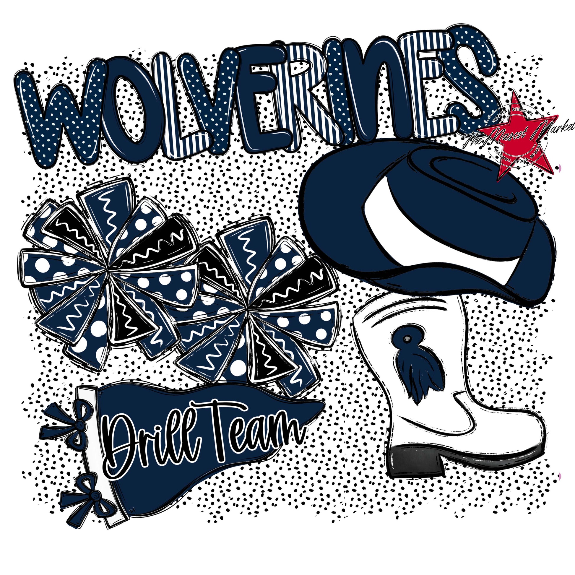 Wolverines Drillteam Spirit-Navy