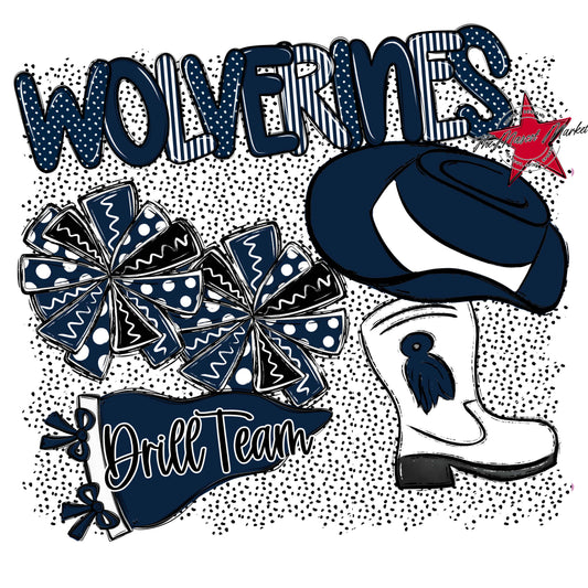 Wolverines Drillteam Spirit-Navy