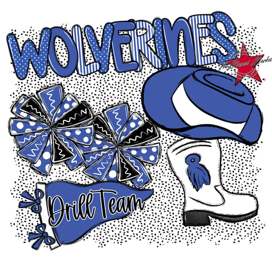 Wolverines Drillteam Spirit-Off Blue