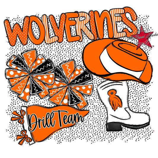 Wolverines Drillteam Spirit-Orange