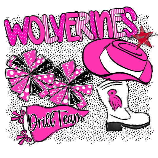 Wolverines Drillteam Spirit-Pink