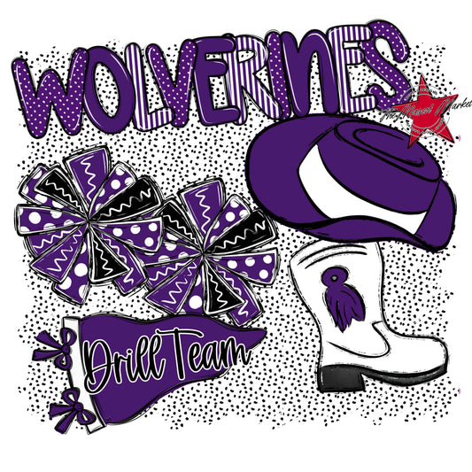 Wolverines Drillteam Spirit-Purple