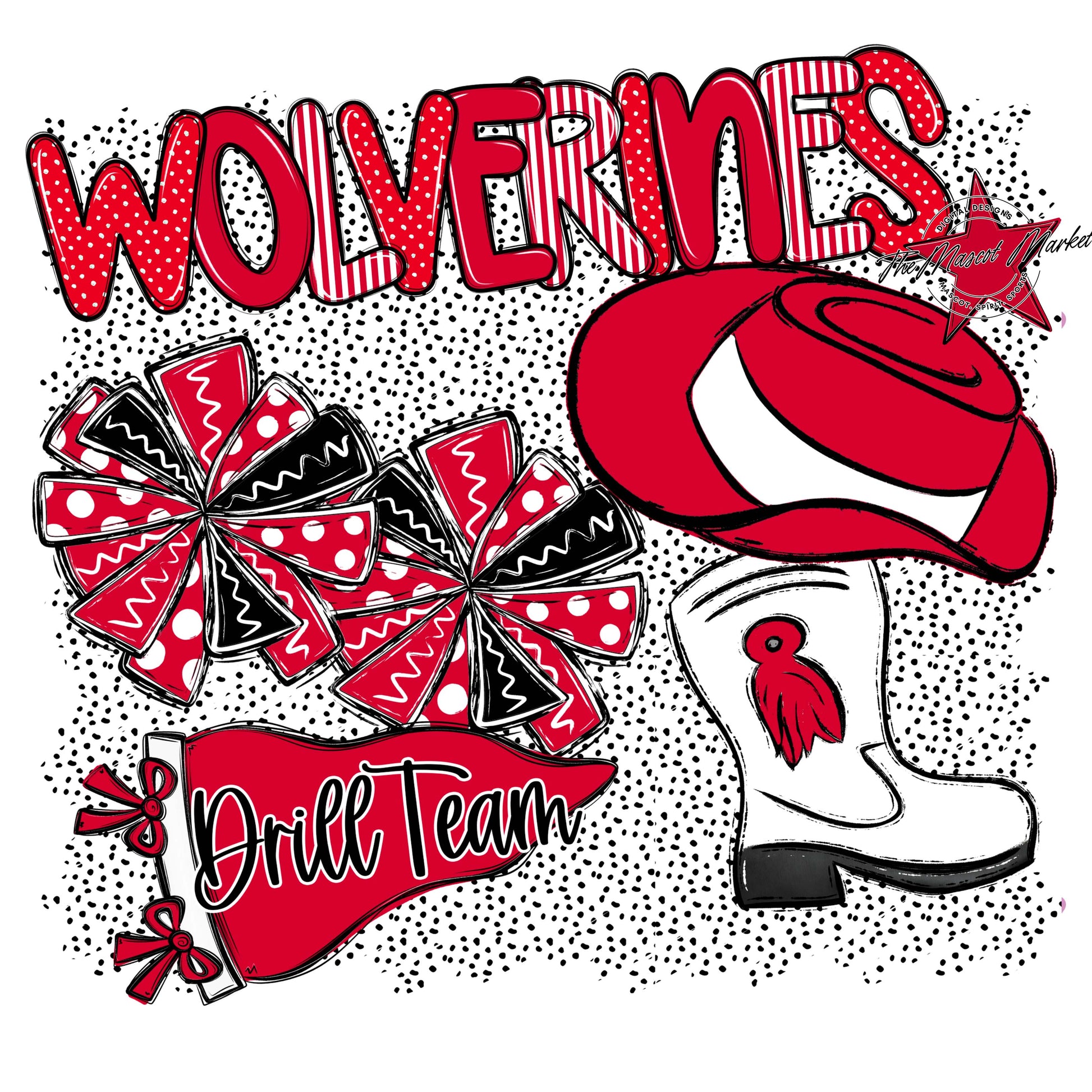 Wolverines Drillteam Spirit-Red