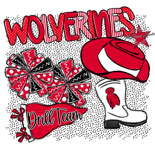 Wolverines Drillteam Spirit-Red