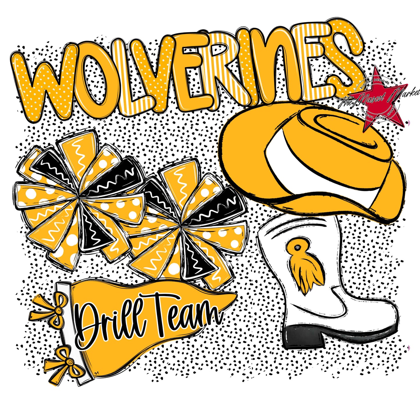 Wolverines Drillteam Spirit-Yellow