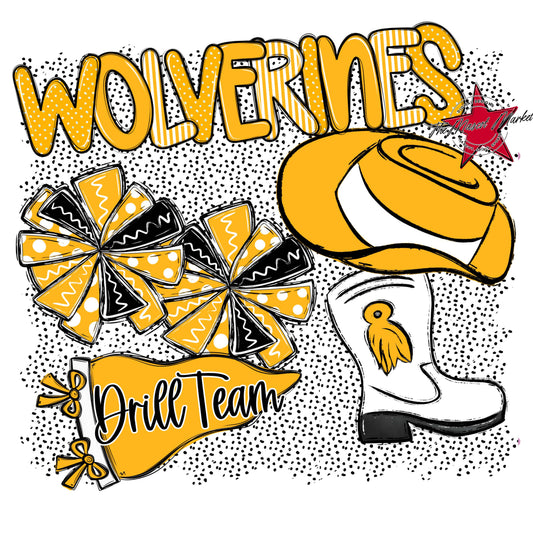 Wolverines Drillteam Spirit-Yellow