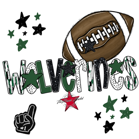 Wolverines Football Scrape-Green