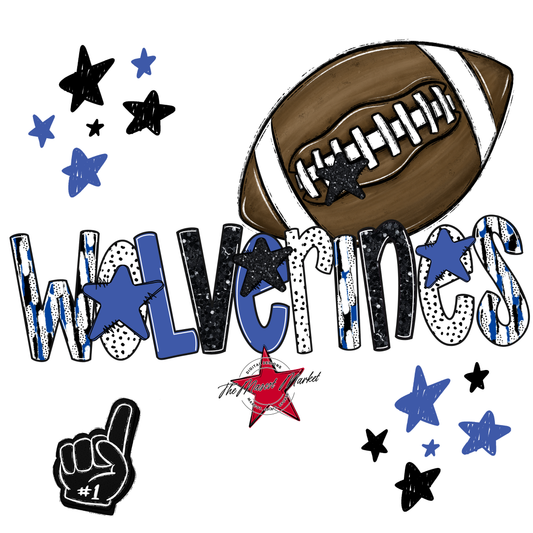 Wolverines Football Scrape-Off Blue