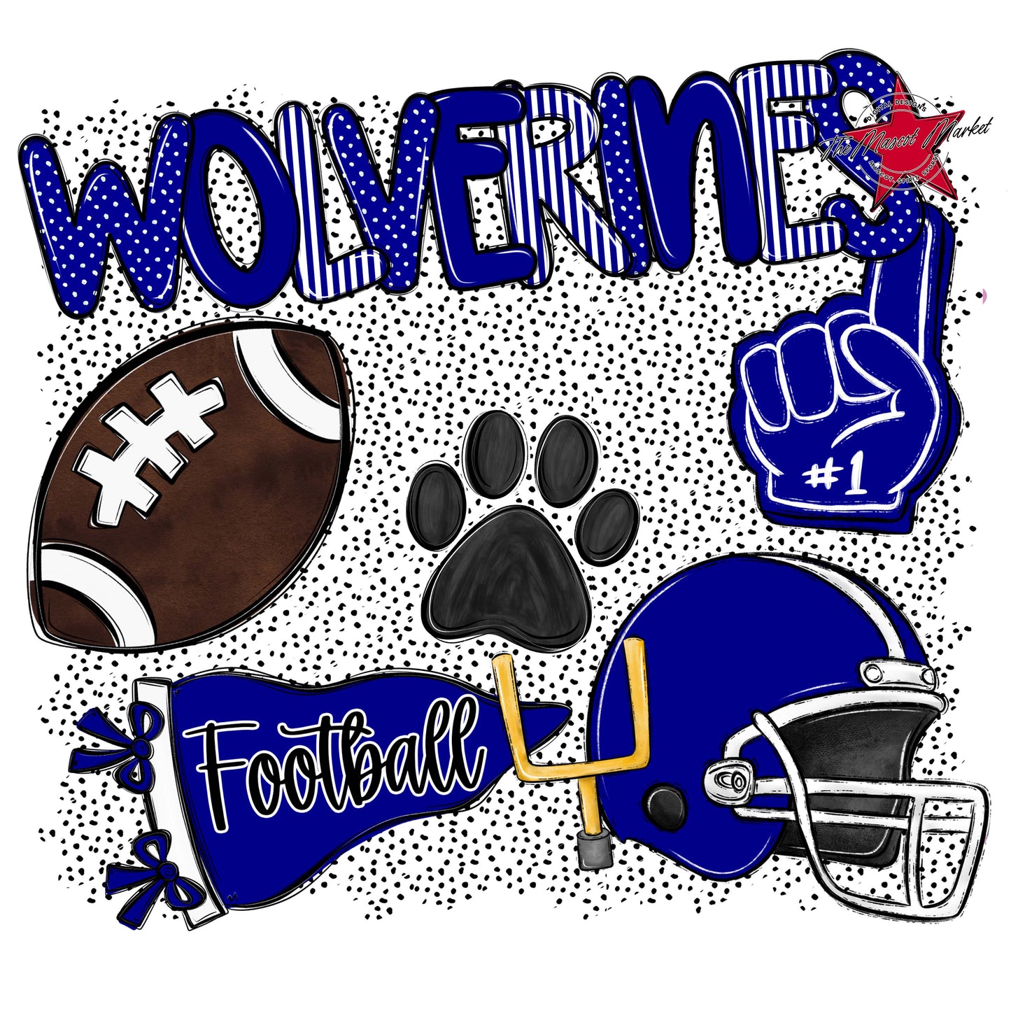 Wolverines Football Spirit-Blue