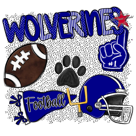 Wolverines Football Spirit-Blue