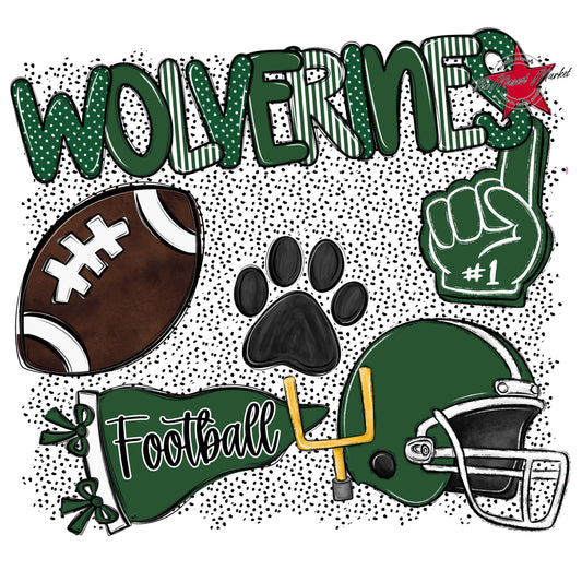 Wolverines Football Spirit-Green