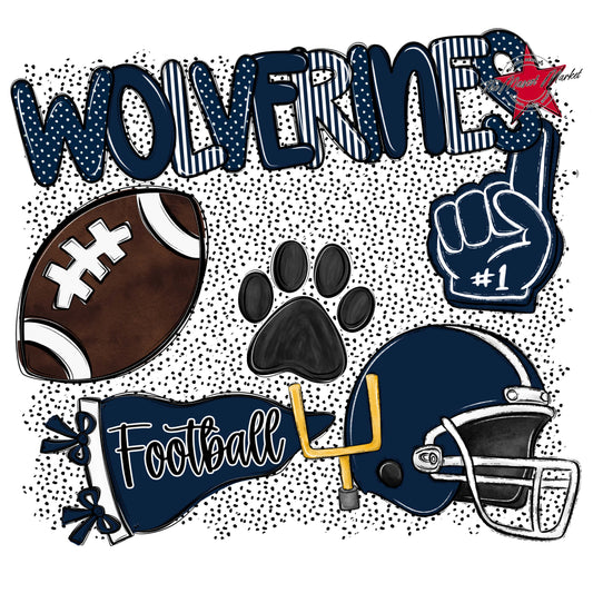 Wolverines Football Spirit-Navy