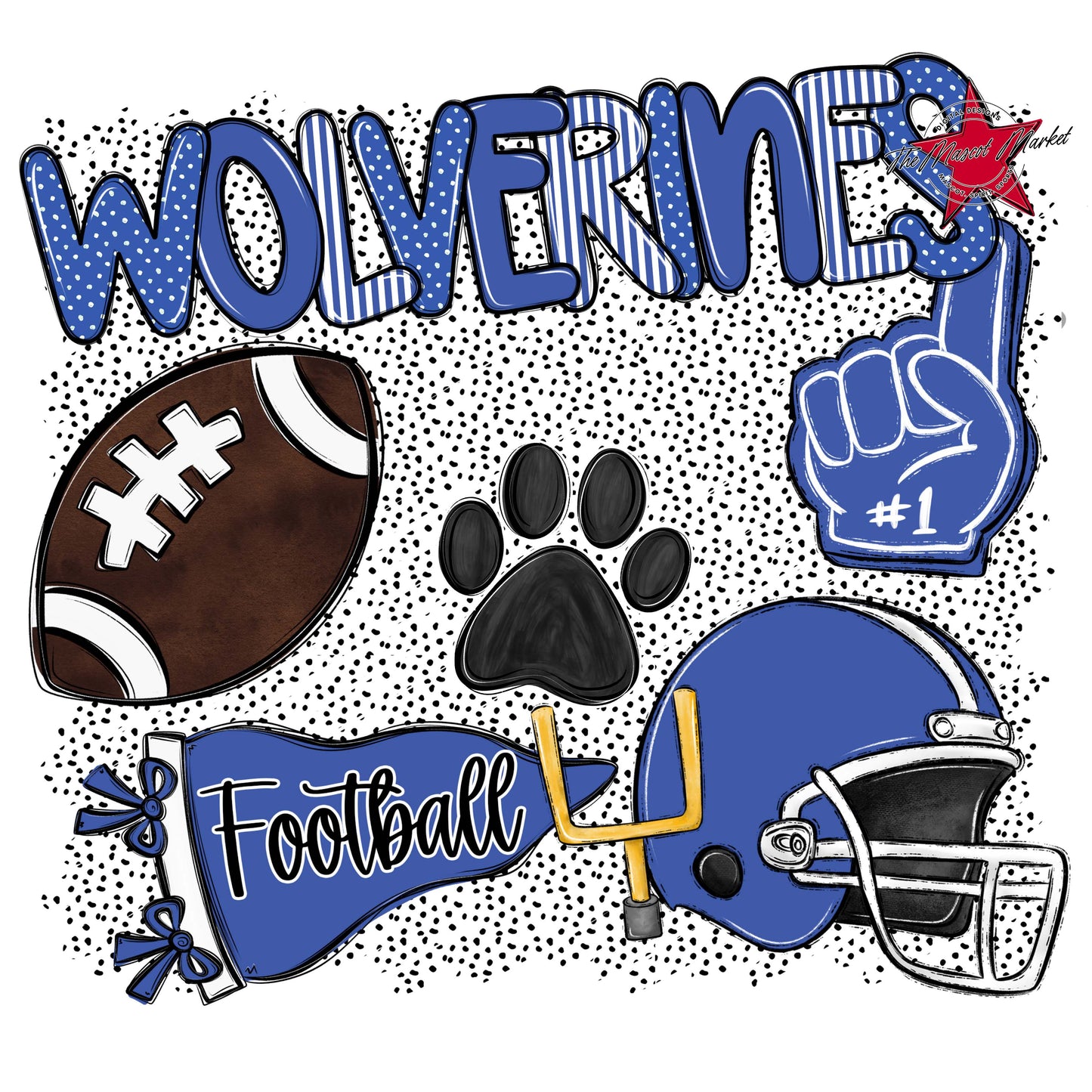 Wolverines Football Spirit-Off Blue