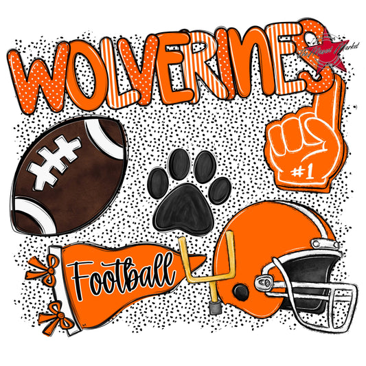 Wolverines Football Spirit-Orange