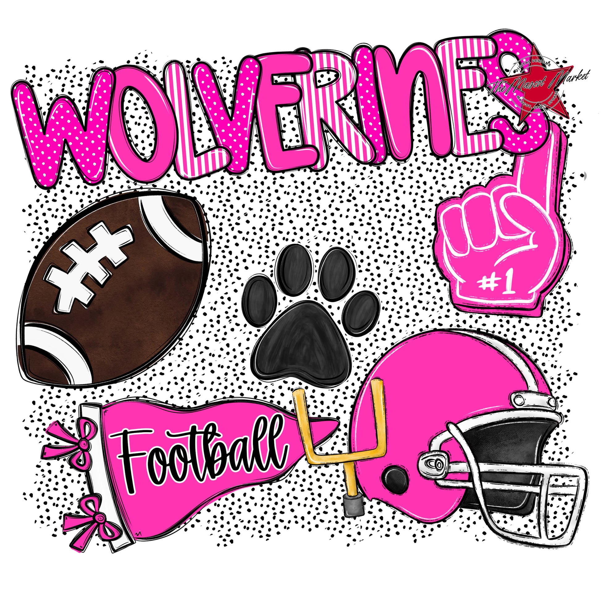 Wolverines Football Spirit-Pink