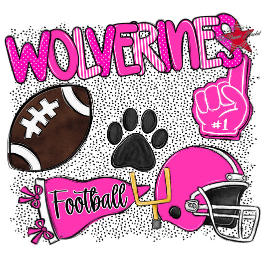 Wolverines Football Spirit-Pink