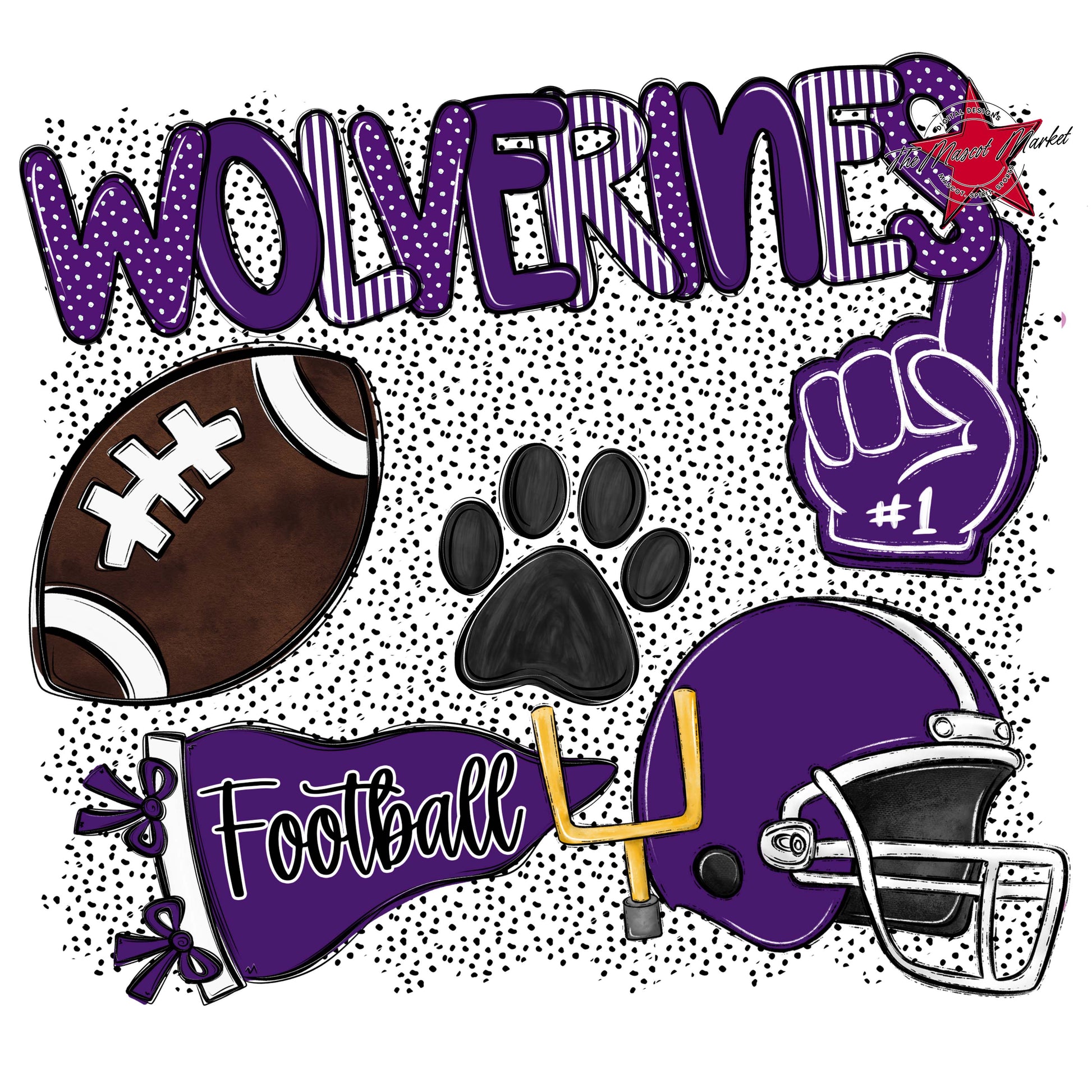 Wolverines Football Spirit-Purple