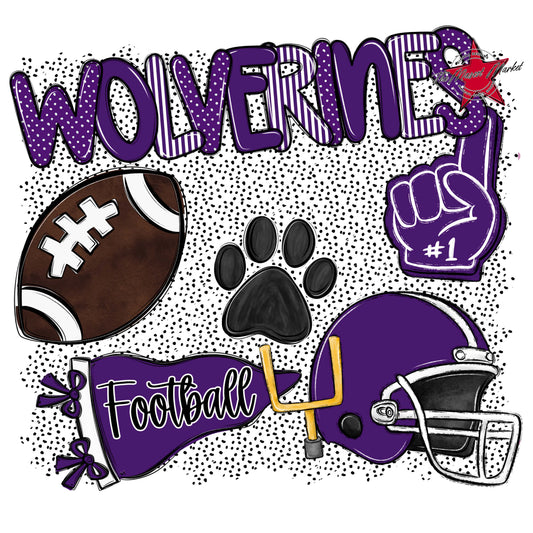 Wolverines Football Spirit-Purple
