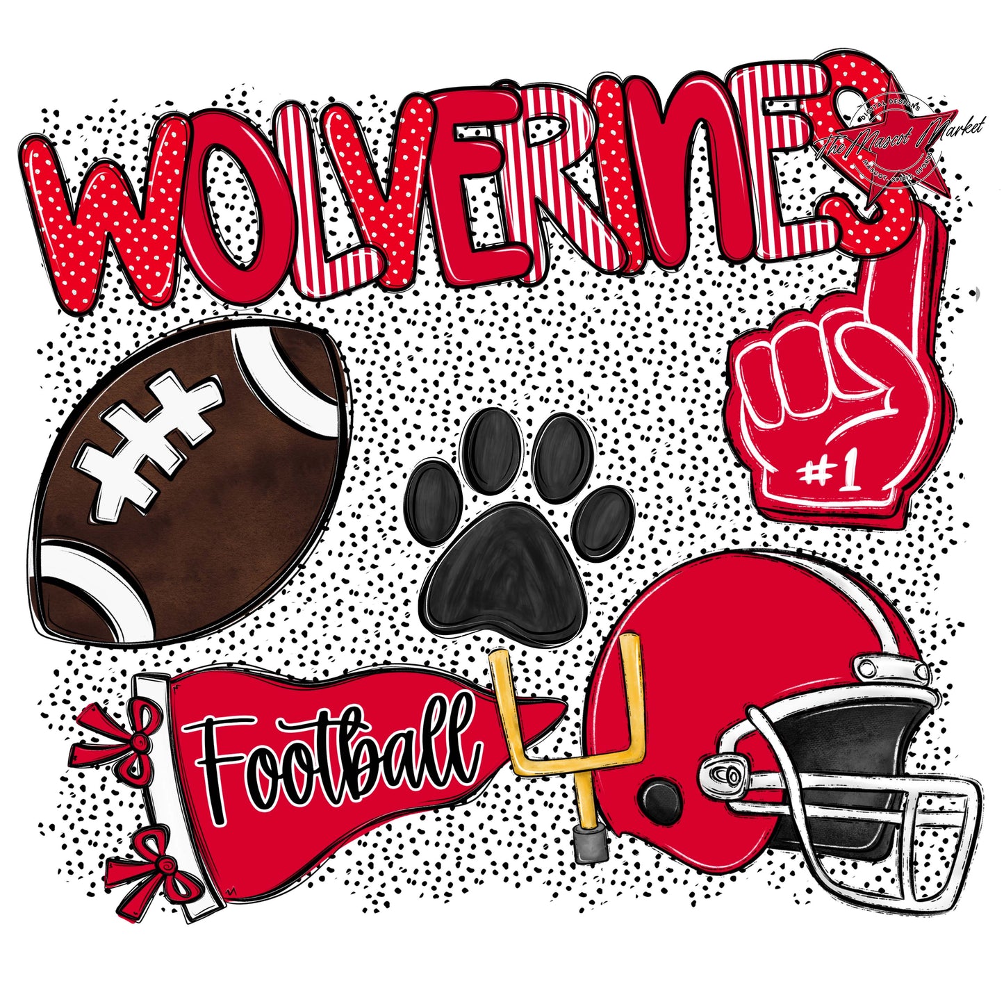 Wolverines Football Spirit-Red