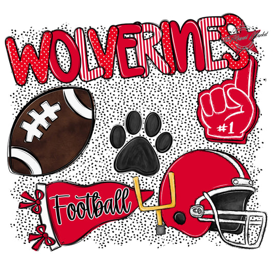 Wolverines Football Spirit-Red