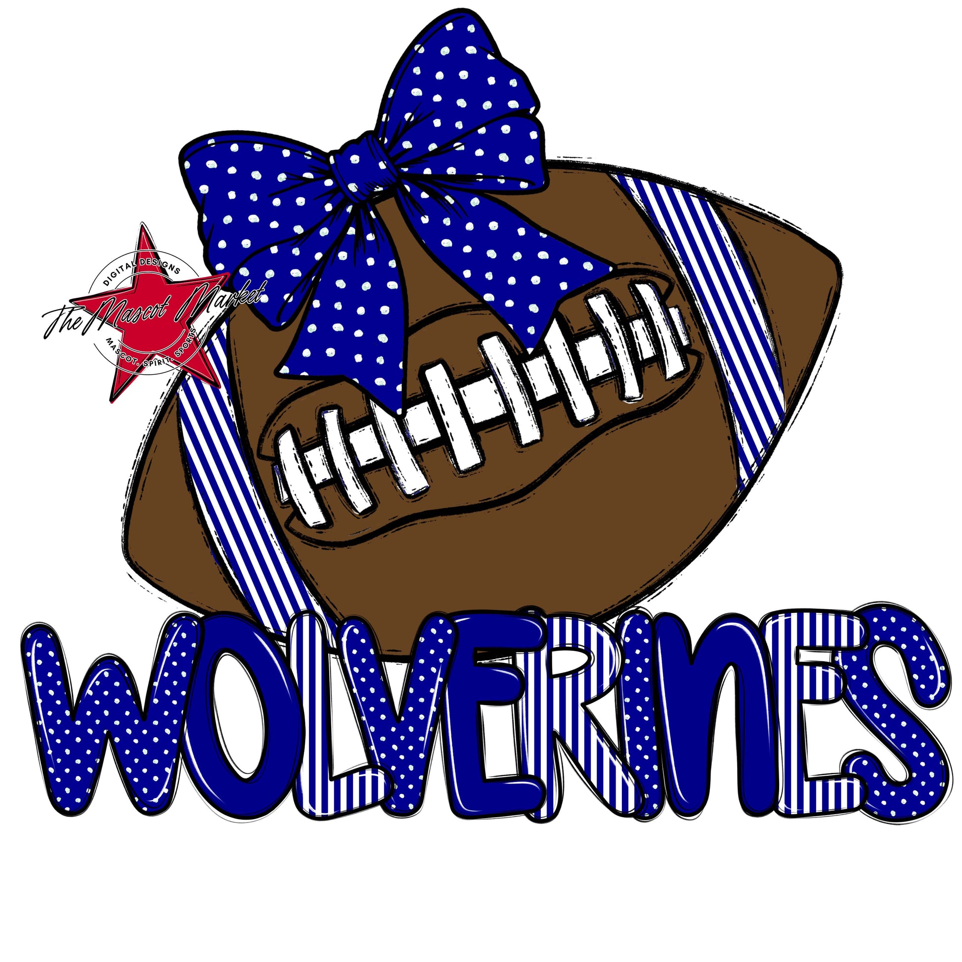 Wolverines Football Spirit Design-Blue