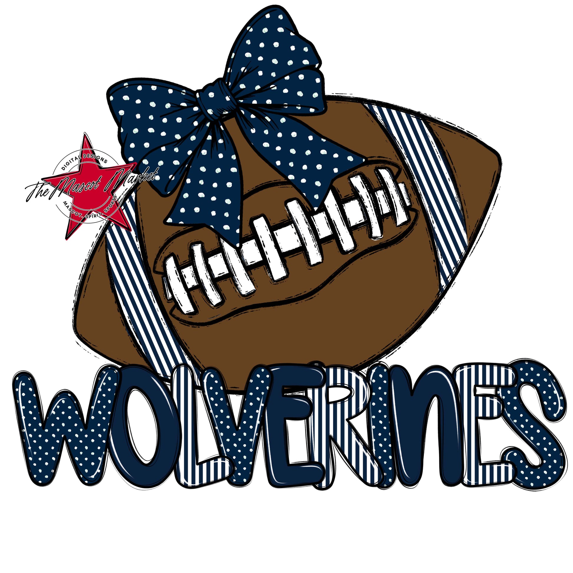Wolverines Football Spirit Design-Navy