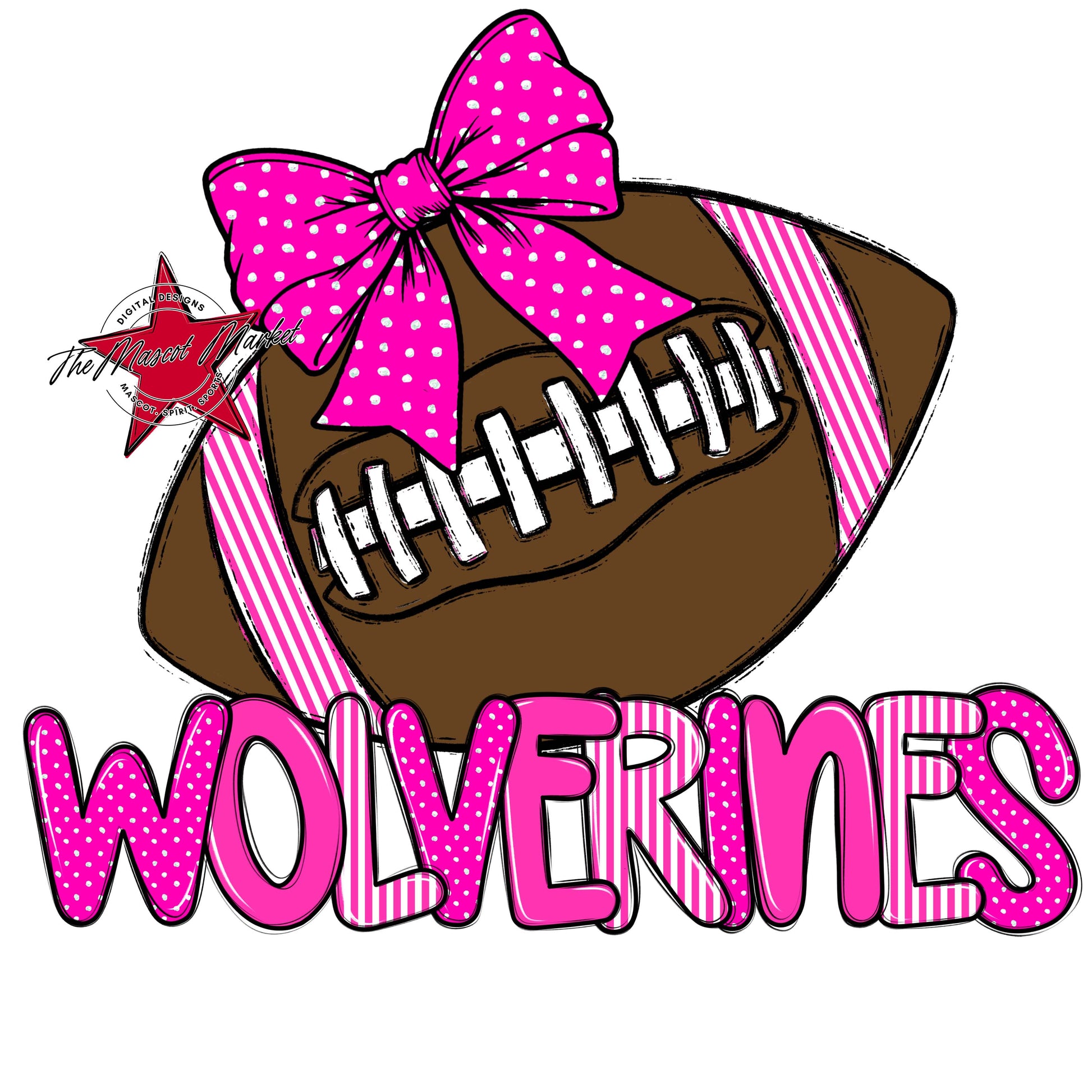 Wolverines Football Spirit Design-Pink