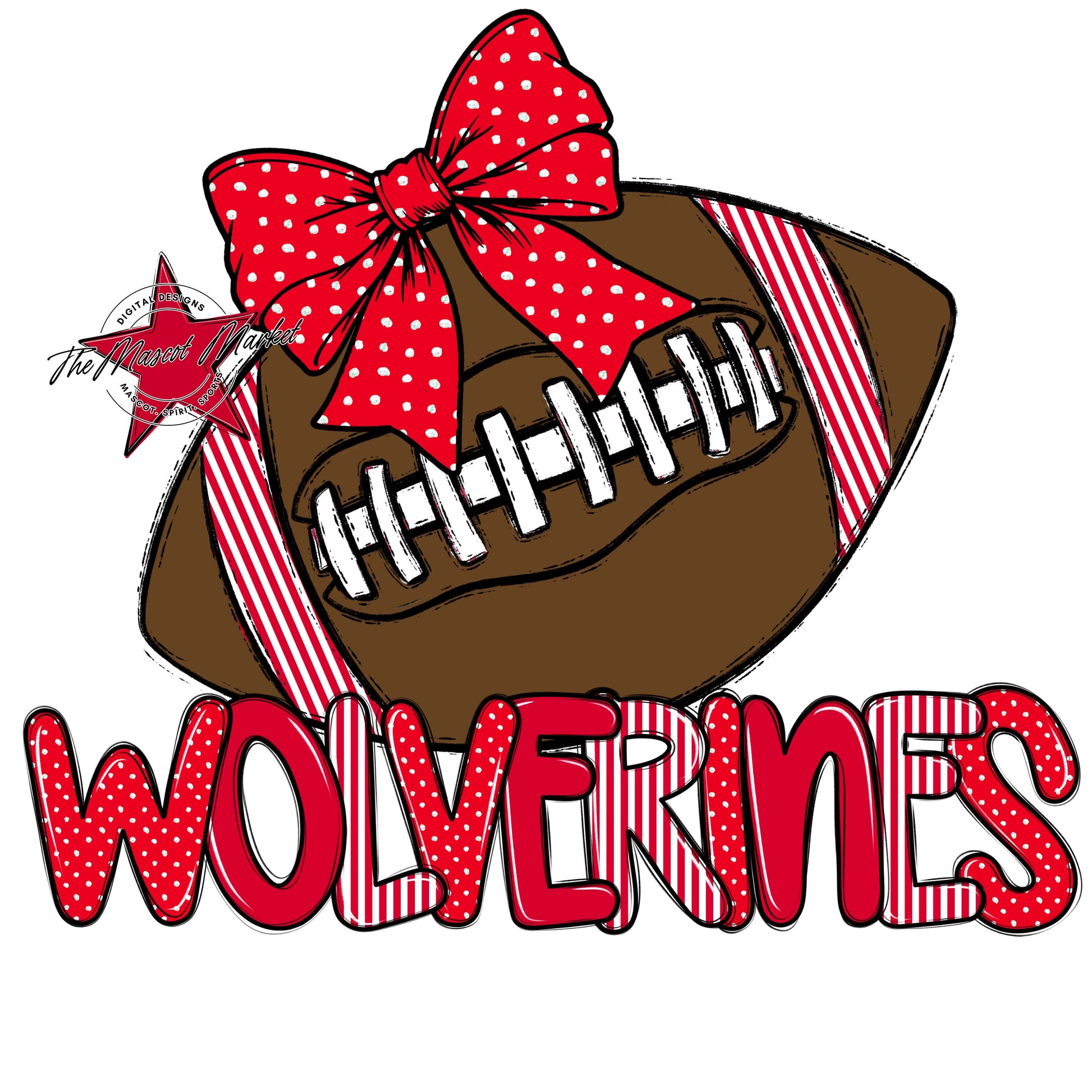 Wolverines Football Spirit Design-Red