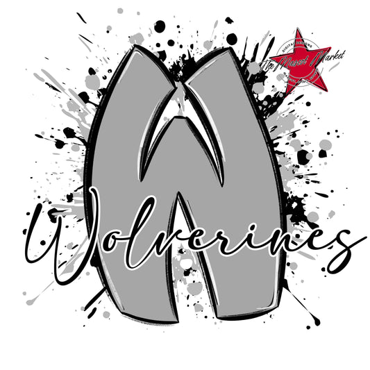 Wolverines Mascot Splatter-Grey