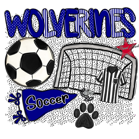 Wolverines Soccer Spirit-Blue