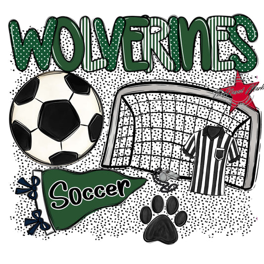 Wolverines Soccer Spirit-Green