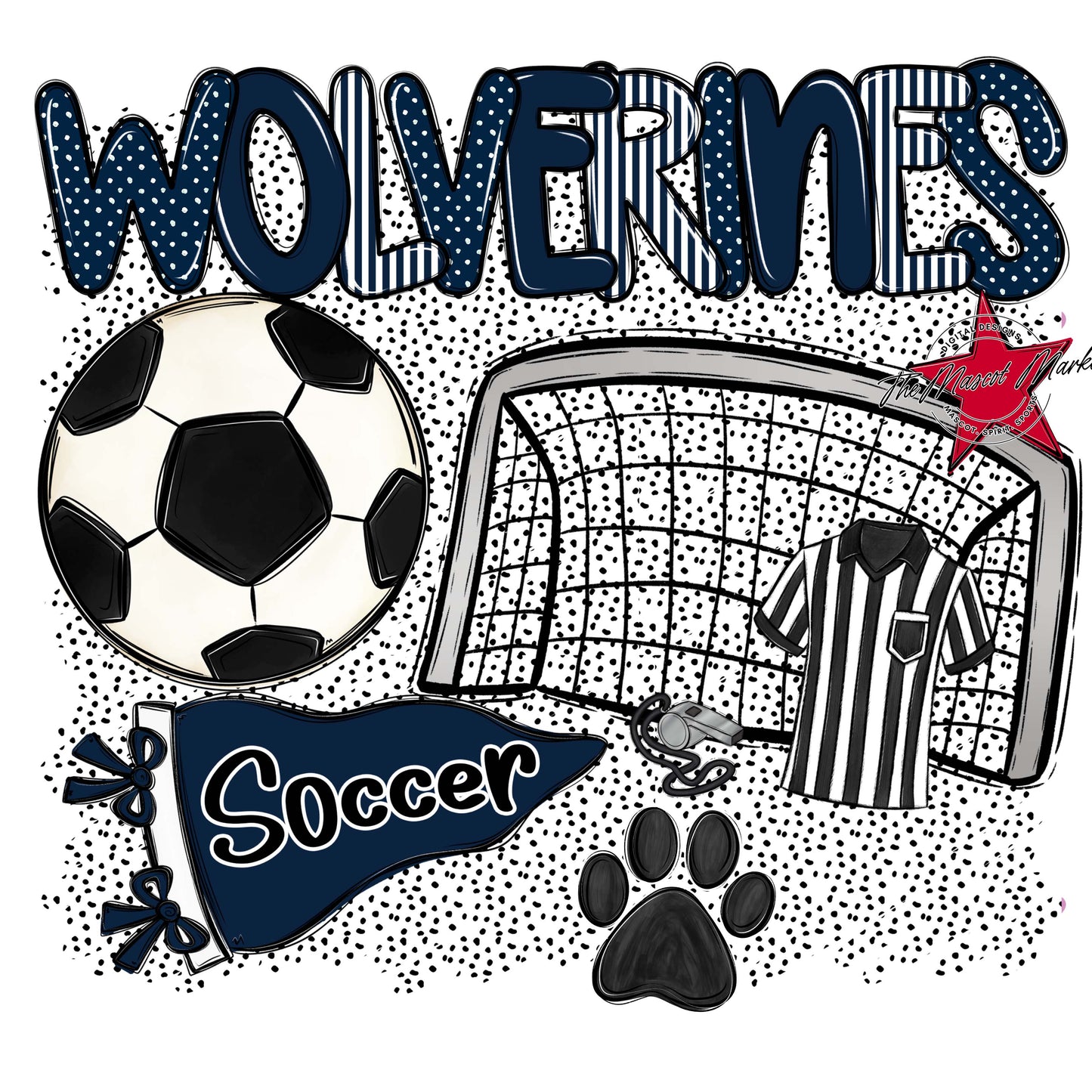 Wolverines Soccer Spirit-Navy