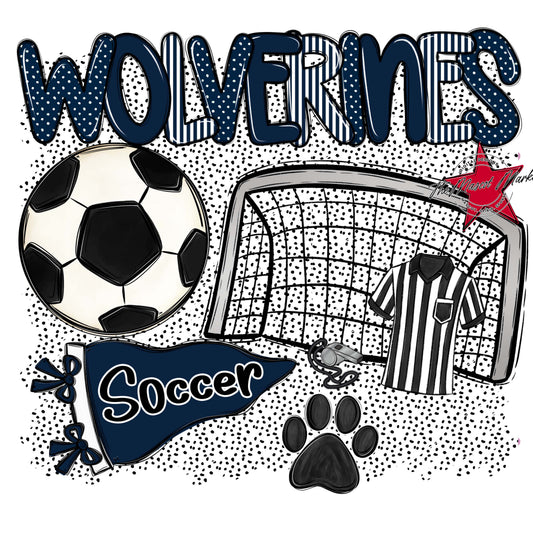 Wolverines Soccer Spirit-Navy