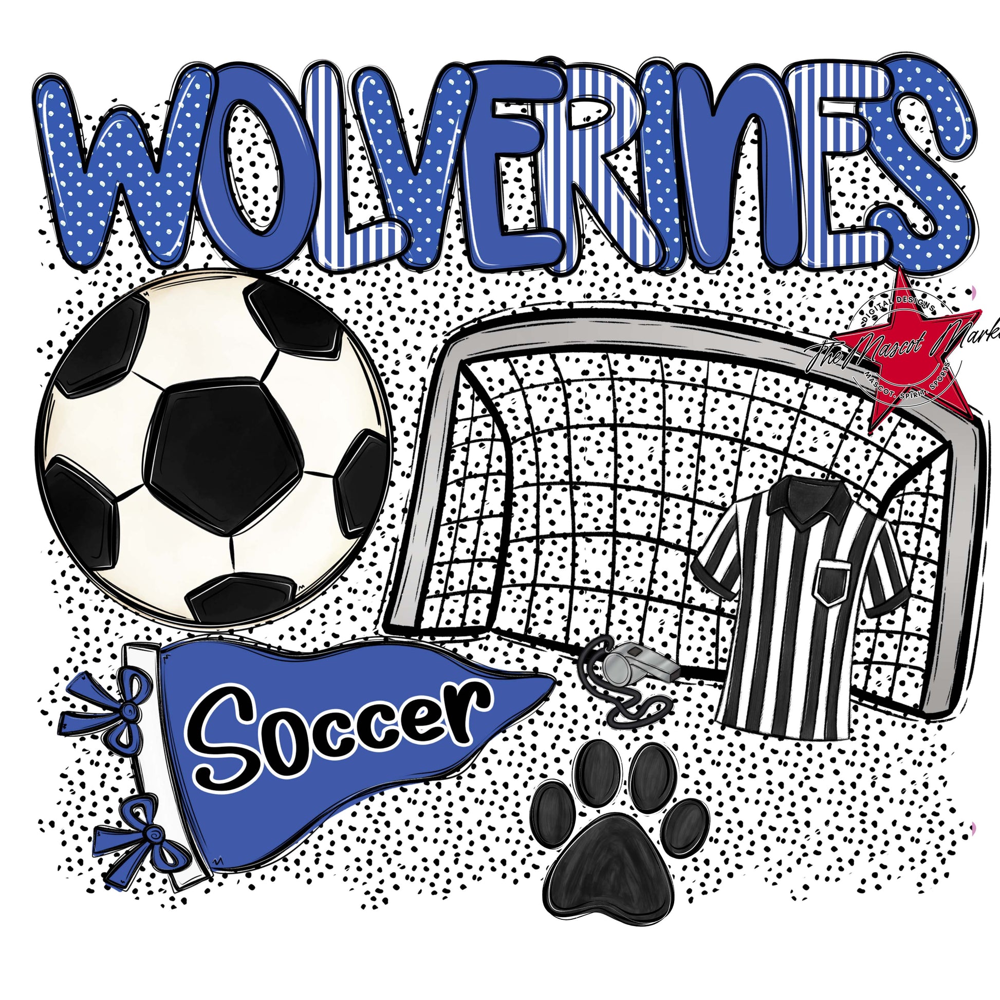 Wolverines Soccer Spirit-Off Blue