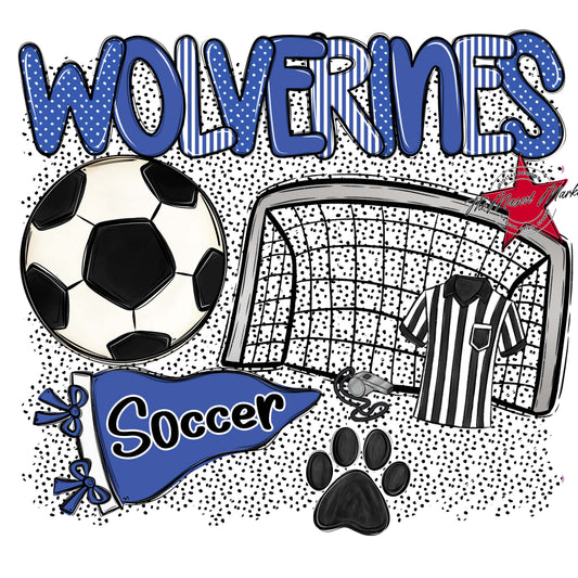 Wolverines Soccer Spirit-Off Blue
