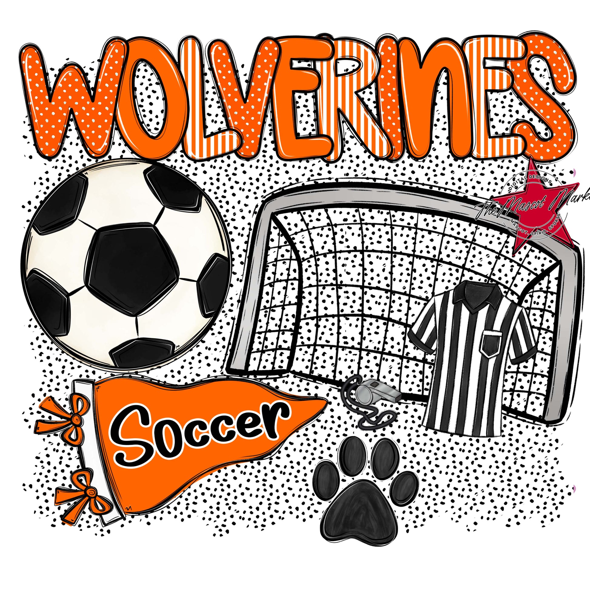 Wolverines Soccer Spirit-Orange