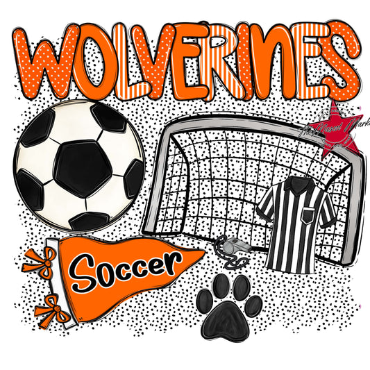 Wolverines Soccer Spirit-Orange