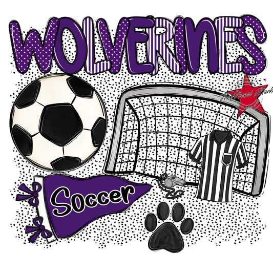 Wolverines Soccer Spirit-Purple