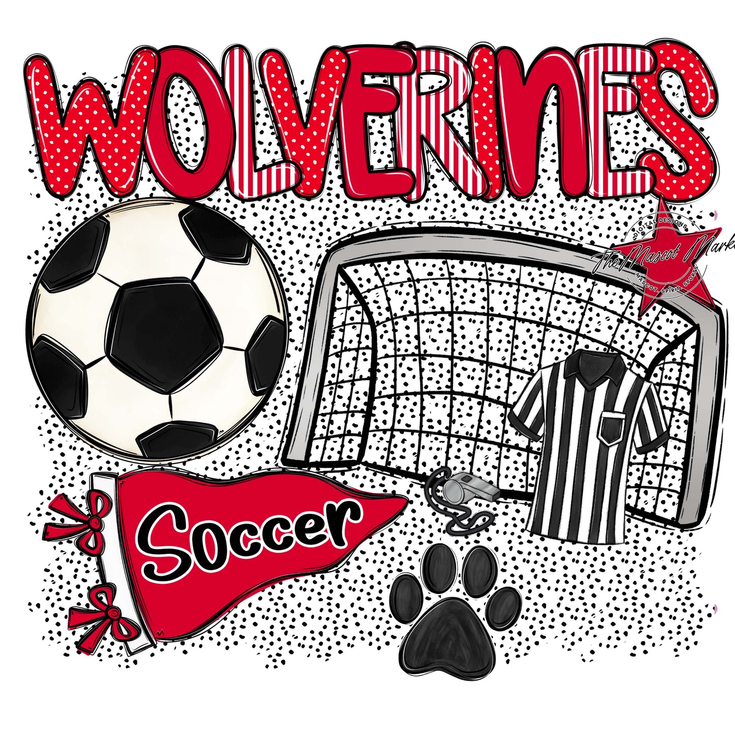 Wolverines Soccer Spirit-Red