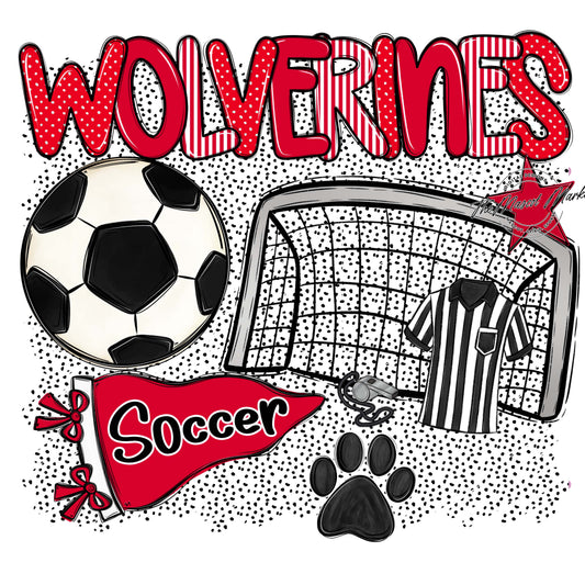 Wolverines Soccer Spirit-Red